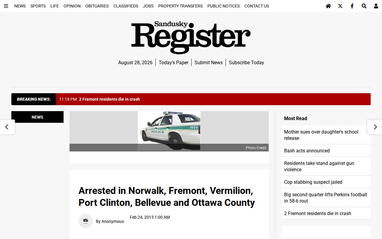 Ottawa County crime news police-blotter record source
